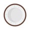 Top view coconut icon flat isolated vector