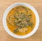 Top View Coconut Milk Curry with Cassia Leaves