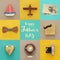 Top view collage with man life style objects. Father`s day concept.