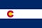 Top view of Colorado 1911 1964 , USA flag, no flagpole. Plane design layout. Flag background
