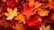 Top View of colorful Autumn Leaves on the Ground. Seamless Background