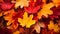 Top View of colorful Autumn Leaves on the Ground. Seamless Background