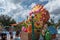 Top view of colorful float in Sesame Street Party Parade at Seaworld 1.