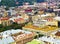 Top view on colorful houses of Lvov in Ukraine, summer day