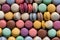 Top view of colorful macarons dessert.AI generated