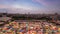 Top view of colourful city flea market skyline