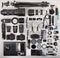 Top view of complete photographer professional equipment