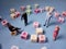 Top View Conceptual / Illustration Chit Chat, Alphabet Plastic Cube Beads Beyond 3 Miniature Figure Businessman and 1