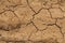 Top view Cracked mud pattern , ground abstract background