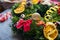 Top View Of Creation Of Christmas Wreaths With Fir Branches