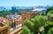 Top view on Crist`s Gate, Alcazaba, Malaga, Spain