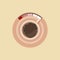 Top View a Cup of Coffee as Fuel Level Vector Illustration