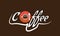 Top view of a cup of coffee with the Coffee lettering title vector