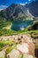 Top view of Czarny Staw Gasienicowy in Tatras, Poland