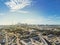 Top view Dallas Downtown from Trinity Groves with cloud blue sky