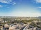 Top view Dallas Downtown from Trinity Groves with cloud blue sky