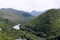 Top view of the dam in Thailand, Kanchanaburi