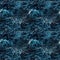 Top view dark blue sea water big waves. AI generative illustration