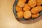 Top view of deliciously baked coconut chip cookies on a plate