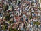 Top view of dense slum areas in Pasig City, Metro Manila, Philippines