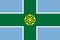 Top view of Derbyshire county, UK flag. County of united kingdom of great Britain, England. no flagpole. Plane design, layout.