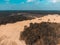 A Top View of the Desert, Pines and Blue Sky in The Loonse and Drunense Duinen National Park