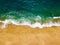 Top view of a deserted beach. The Portuguese coast of the Atlantic Ocean