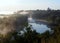 Top view of Desna River in the early morning