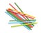 Top view of different colorful paper cocktail straws