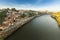 Top View of Douro river at center of Porto. In 1996, UNESCO recognised Old Town of Porto as a World Heritage Site.