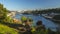 Top View of Douro river at Porto. In 1996, UNESCO recognised Old Town of Porto as a World Heritage Site.