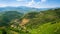 Top view of Douro Valley, the vineyards are on a hills, Portugal. Nature.