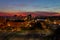 Top view of downtown Katowice on sunset