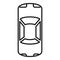 Top view driving car icon, outline style