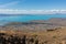 Top view of El Calafate, Lake Argentino and Lagoon Nimez, Patagonia, Argentina.