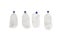 Top view of empty damaged plastic bottles isolated on a white background-the concept of pollution