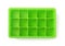Top view of empty green silicone ice cube tray