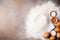 Top View of Essential Baking Ingredients on Counter, Copy Space