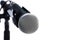 Top view of famous vocalist stage microphone