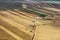 Top view of field with different cultivation sections