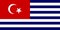 Top view of flag 1949 Malaya Flag Proposal 3-new Malaysia. Malaysian patriot and travel concept. no flagpole. Plane design, layout