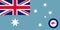 Top view of flag Air Force Ensign of Australia, Australia. Australian travel and patriot concept. no flagpole. Plane design,