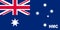 Top view of flag Australian Customs 1909 1988, Australia. Australian travel and patriot concept. no flagpole. Plane design, layout