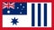 Top view of flag Australian Honour, Australia. Australian travel and patriot concept. no flagpole. Plane design, layout. Flag
