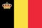 Top view of flag Belgium with crown, Belgium. Belgian travel and patriot concept. no flagpole. Plane design, layout. Flag