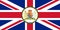 Top view of flag of British Ambassador Ensign . flag of united kingdom of great Britain, England. no flagpole. Plane design,