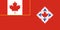 Top view of flag of Canadian Army 1968 1998 , Canada. Canadian travel and patriot concept. no flagpole. Plane design, layout. Flag