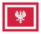 Top view of flag Chief of the General Staff of the Polish Armed Forces, Poland. Polish patriot and travel concept. no flagpole.