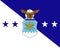Top view of flag of Chief of Staff of the United States Air Force, no flagpole. Plane design, layout. Flag background