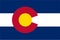 Top view of flag of Colorado, no flagpole. Plane design, layout. Flag background